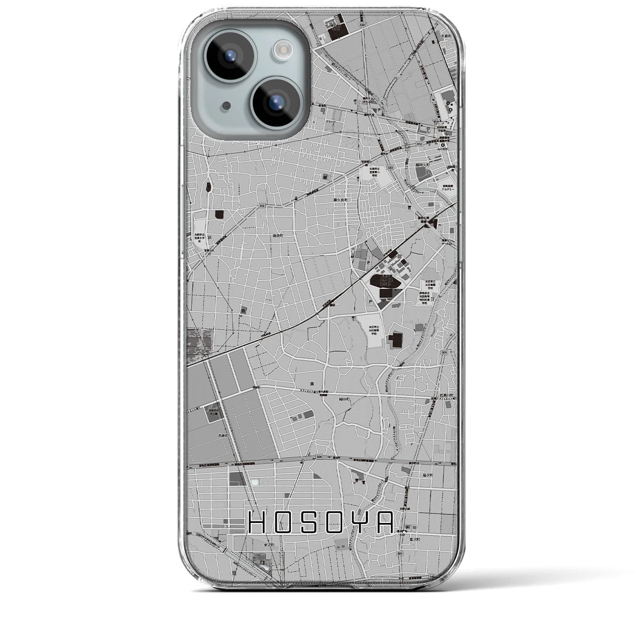 【細谷(群馬県)】地図柄iPhoneケース(クリアタイプ)