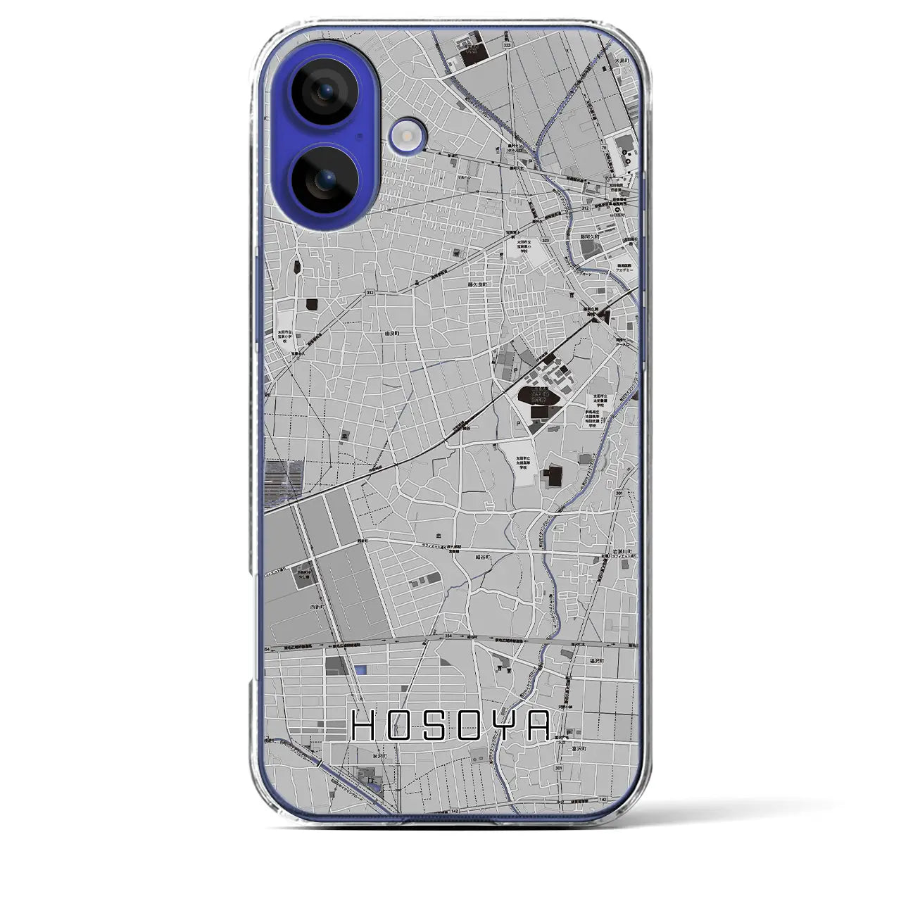 【細谷(群馬県)】地図柄iPhoneケース(クリアタイプ)