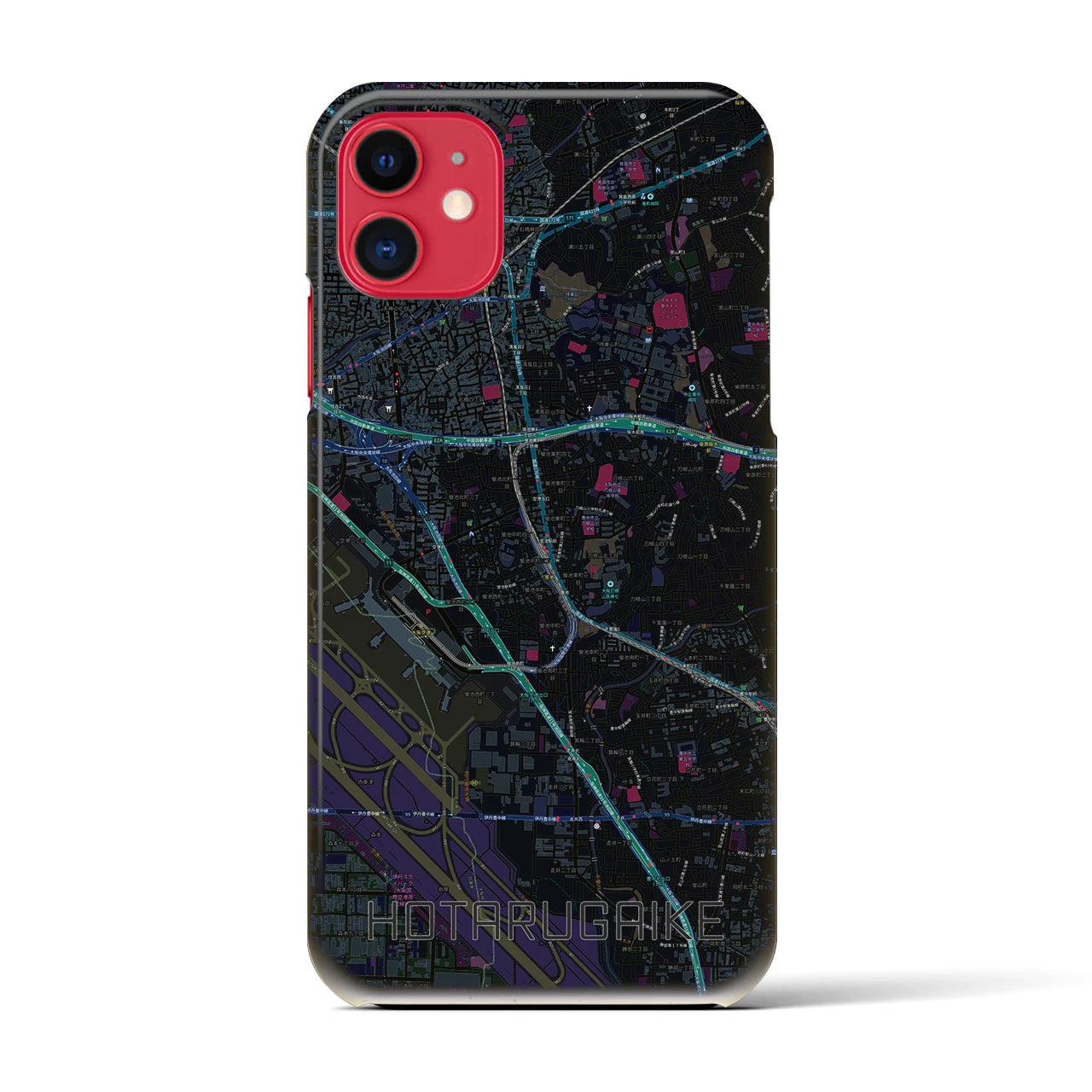 【蛍池(大阪府)】地図柄iPhoneケース(バックカバータイプ)