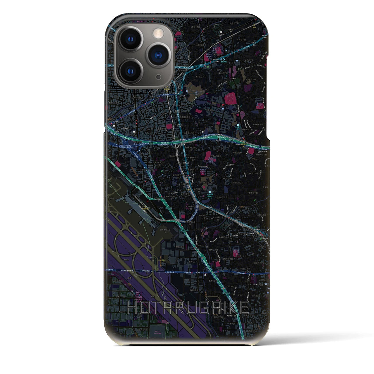 【蛍池(大阪府)】地図柄iPhoneケース(バックカバータイプ)