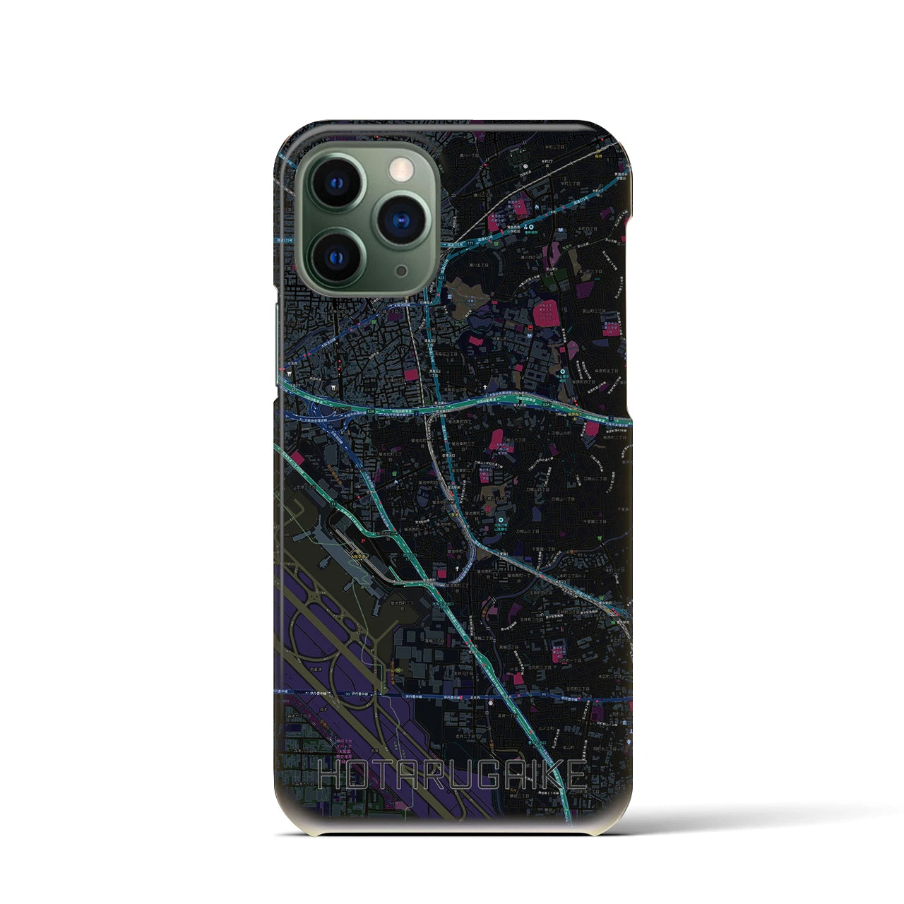 【蛍池(大阪府)】地図柄iPhoneケース(バックカバータイプ)