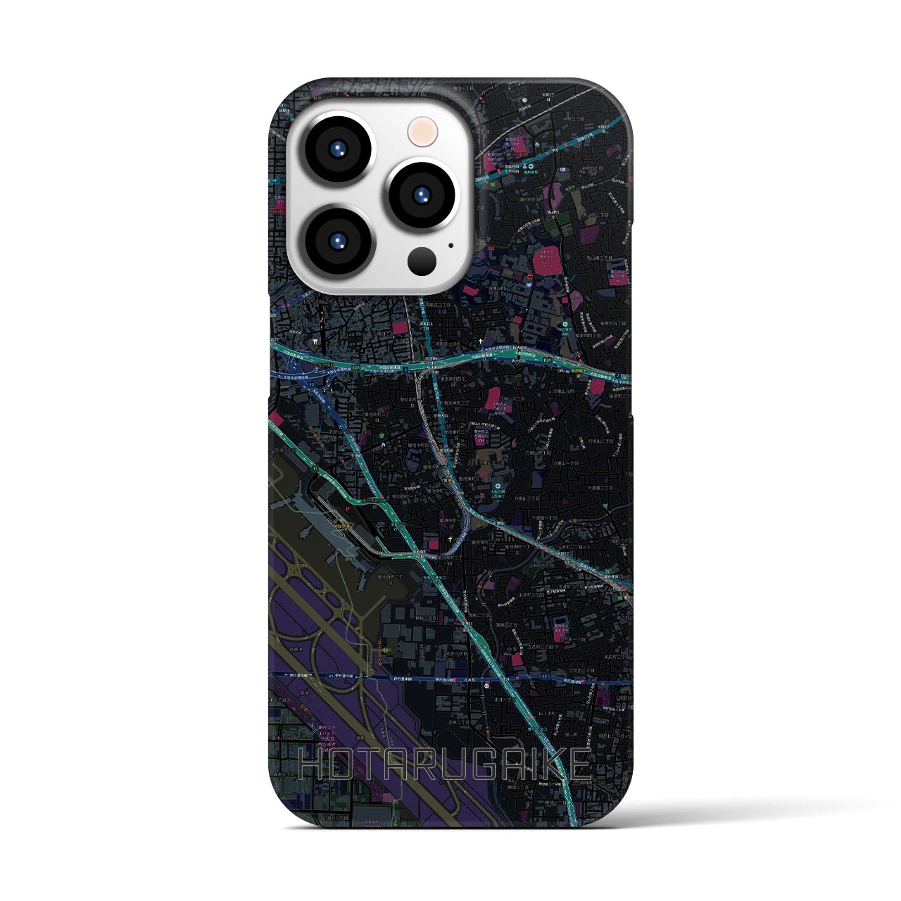 【蛍池(大阪府)】地図柄iPhoneケース(バックカバータイプ)