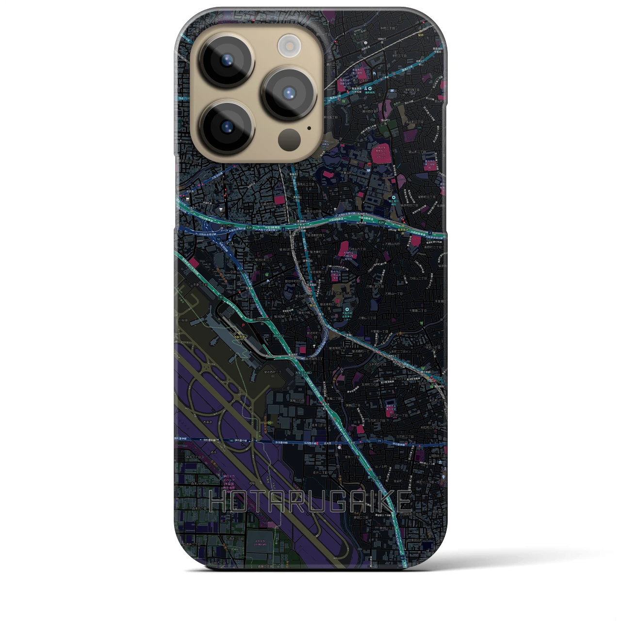 【蛍池(大阪府)】地図柄iPhoneケース(バックカバータイプ)