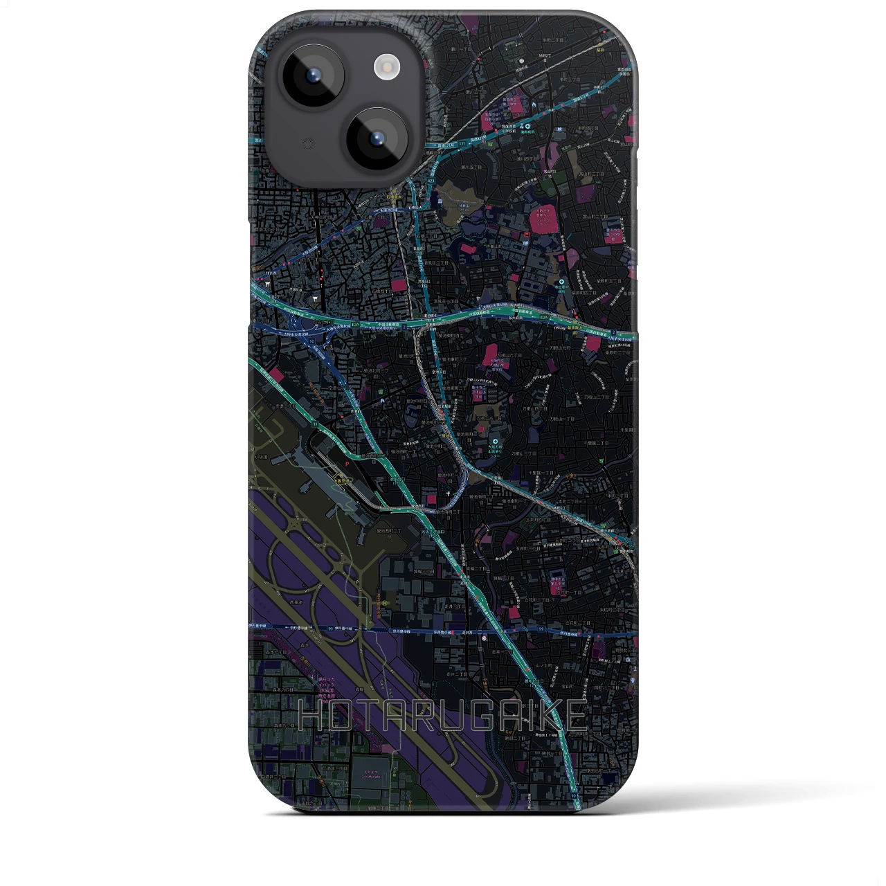 【蛍池(大阪府)】地図柄iPhoneケース(バックカバータイプ)