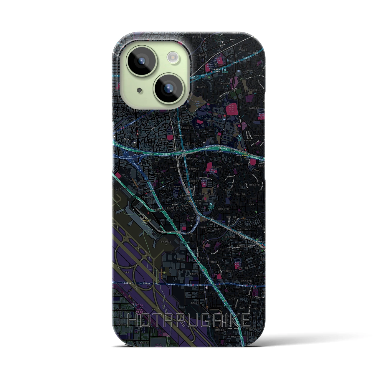 【蛍池(大阪府)】地図柄iPhoneケース(バックカバータイプ)