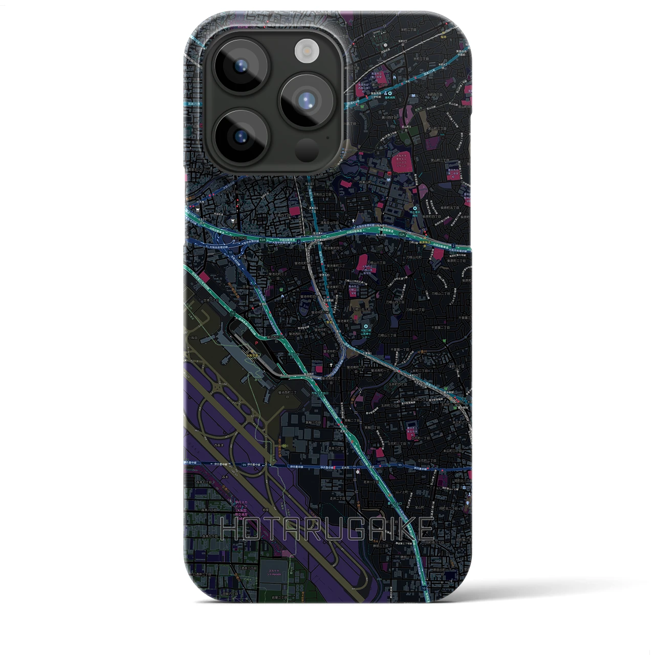 【蛍池(大阪府)】地図柄iPhoneケース(バックカバータイプ)