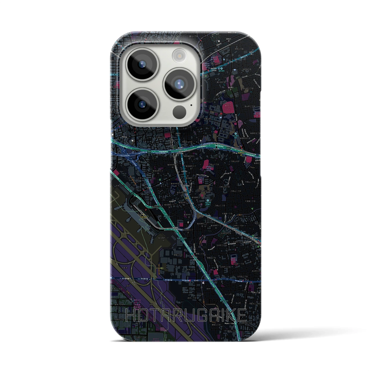 【蛍池(大阪府)】地図柄iPhoneケース(バックカバータイプ)