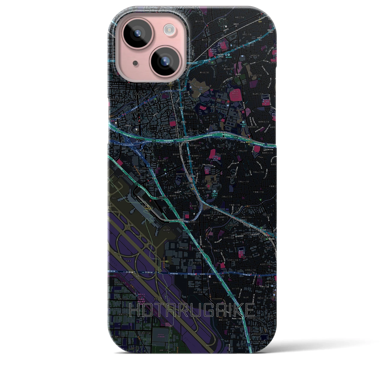 【蛍池(大阪府)】地図柄iPhoneケース(バックカバータイプ)