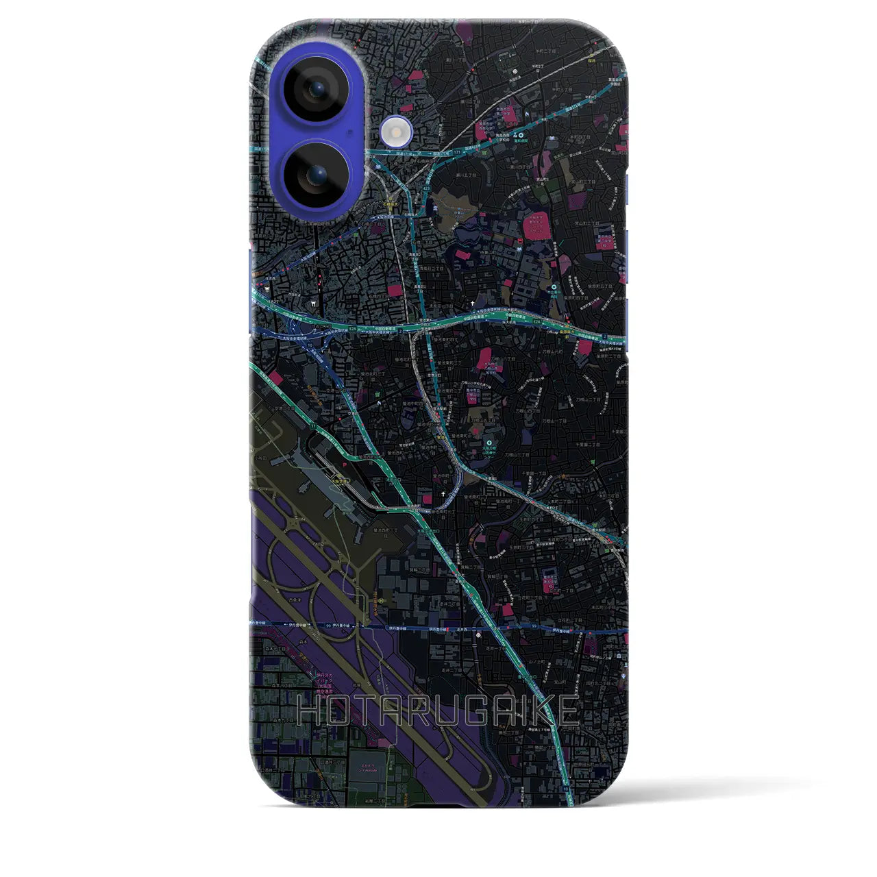 【蛍池(大阪府)】地図柄iPhoneケース(バックカバータイプ)