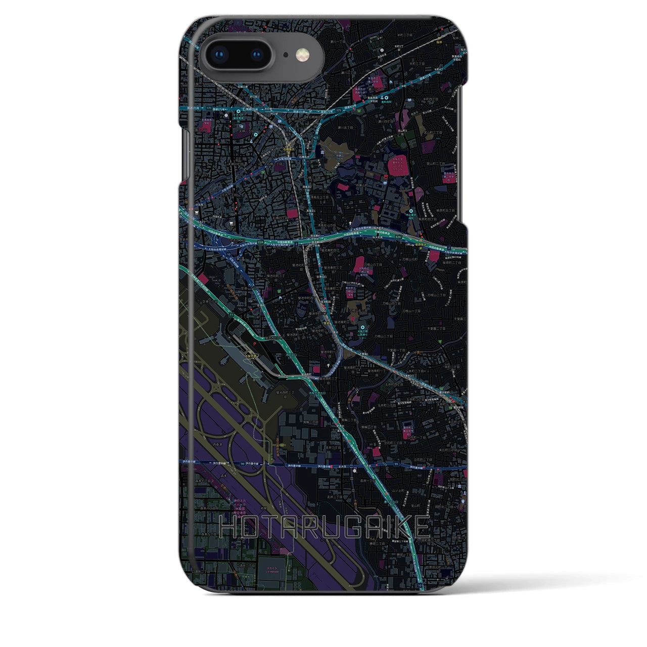 【蛍池(大阪府)】地図柄iPhoneケース(バックカバータイプ)