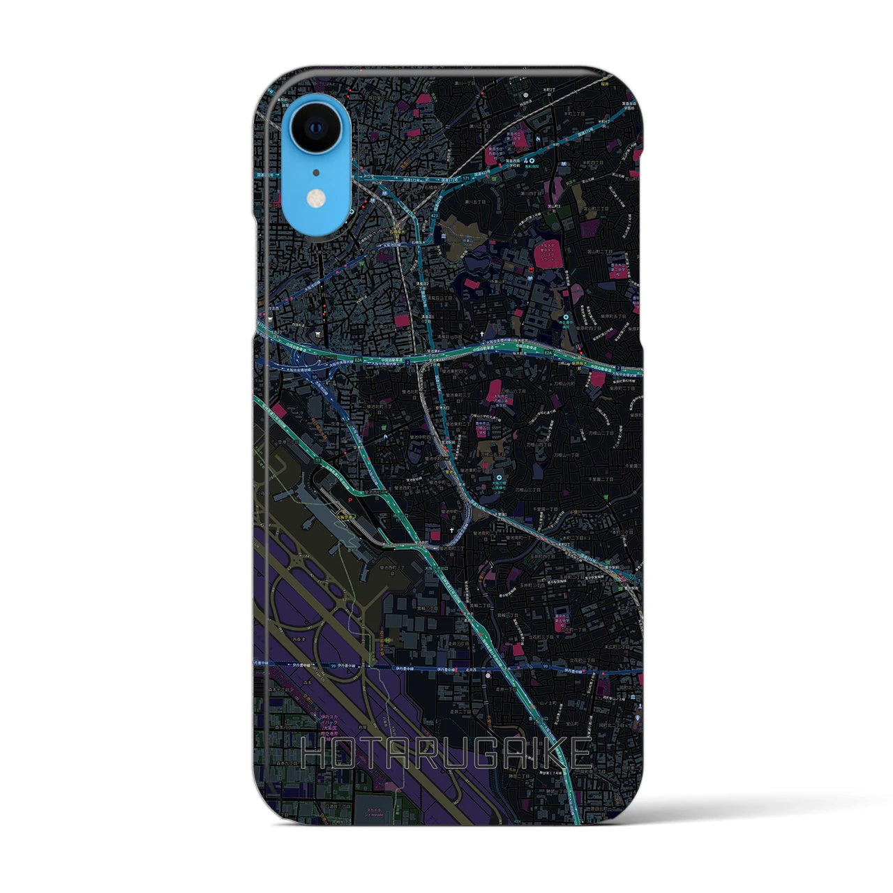 【蛍池(大阪府)】地図柄iPhoneケース(バックカバータイプ)