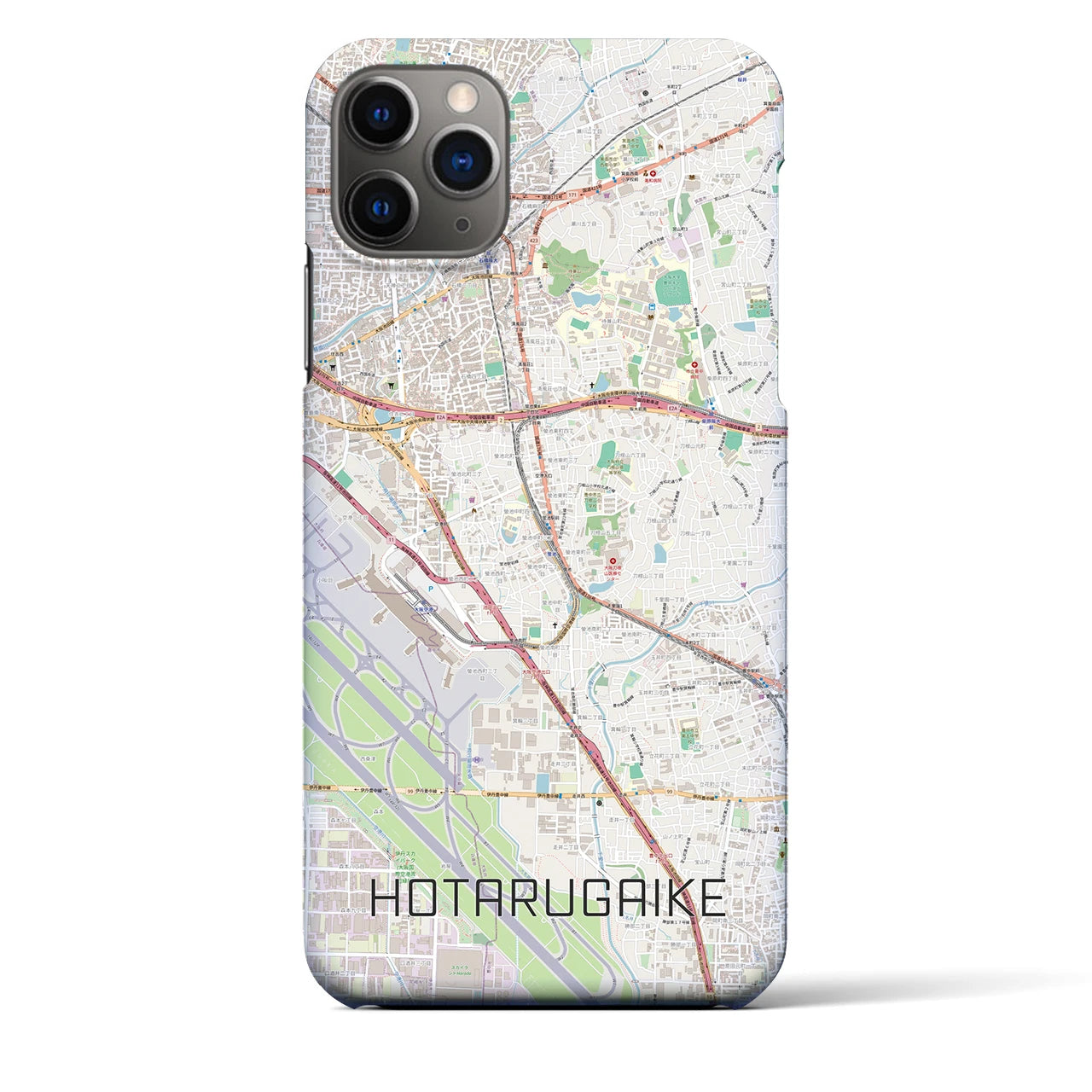 【蛍池(大阪府)】地図柄iPhoneケース(バックカバータイプ)