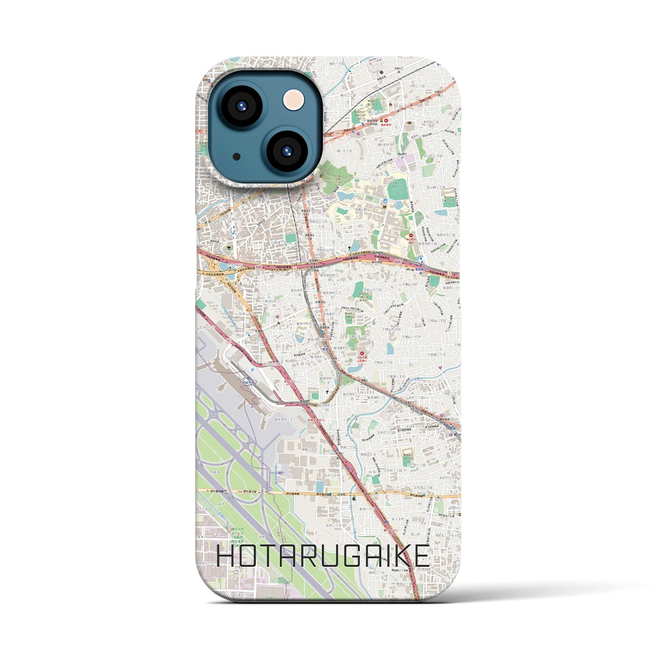 【蛍池(大阪府)】地図柄iPhoneケース(バックカバータイプ)
