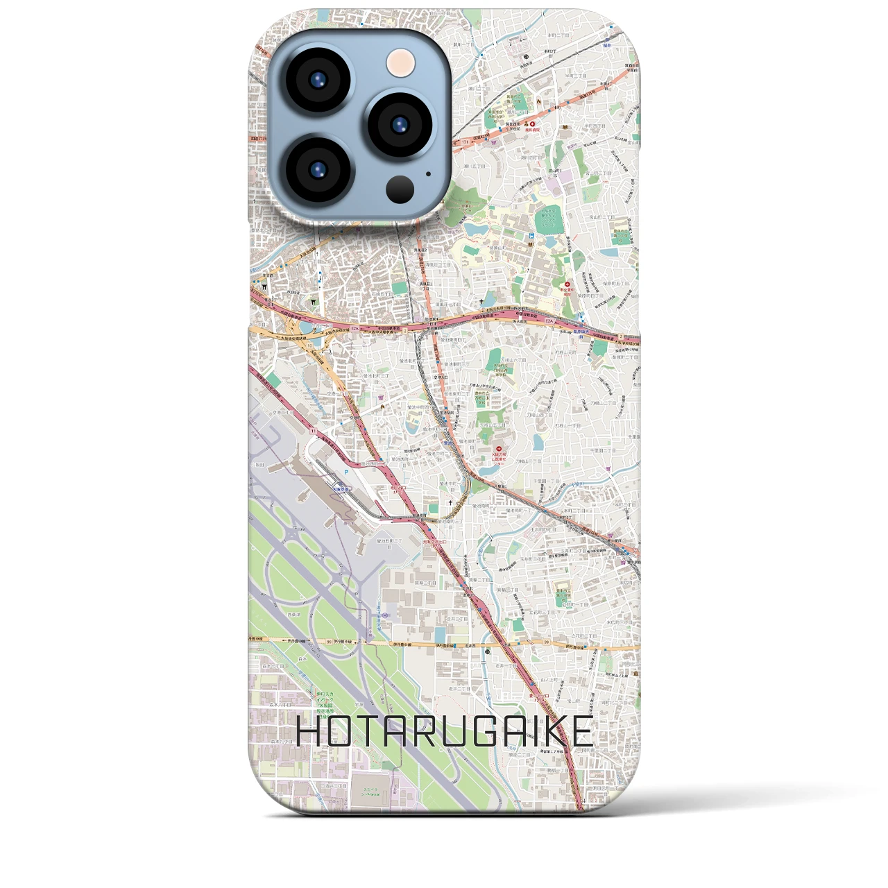 【蛍池(大阪府)】地図柄iPhoneケース(バックカバータイプ)