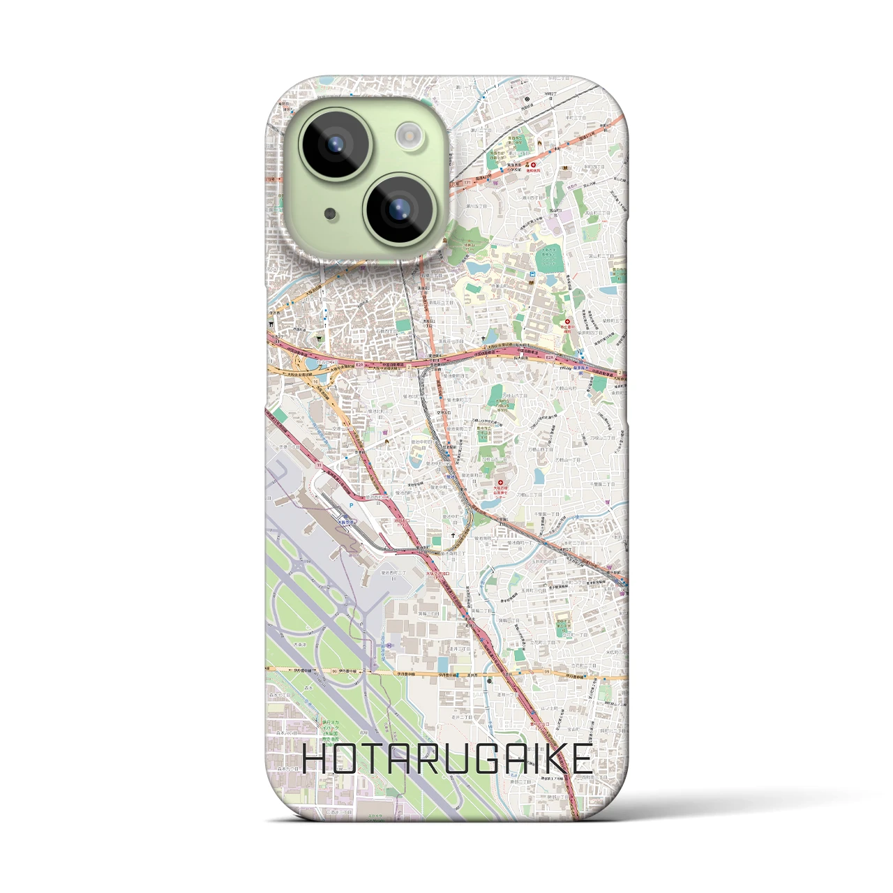 【蛍池(大阪府)】地図柄iPhoneケース(バックカバータイプ)