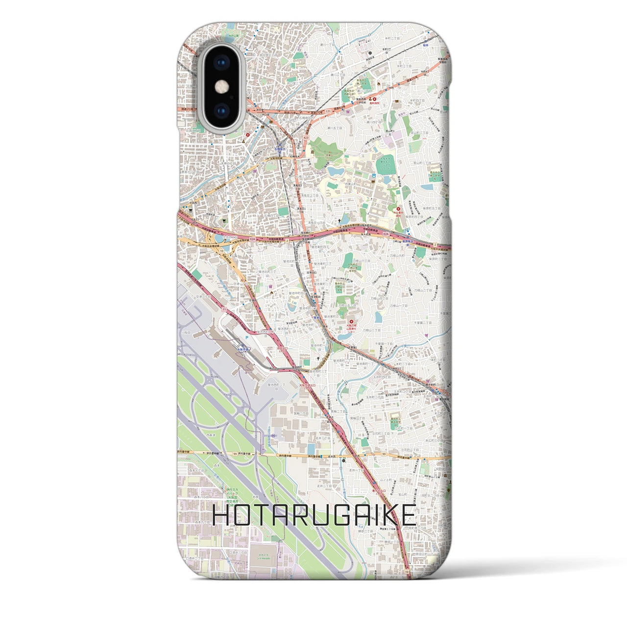 【蛍池(大阪府)】地図柄iPhoneケース(バックカバータイプ)