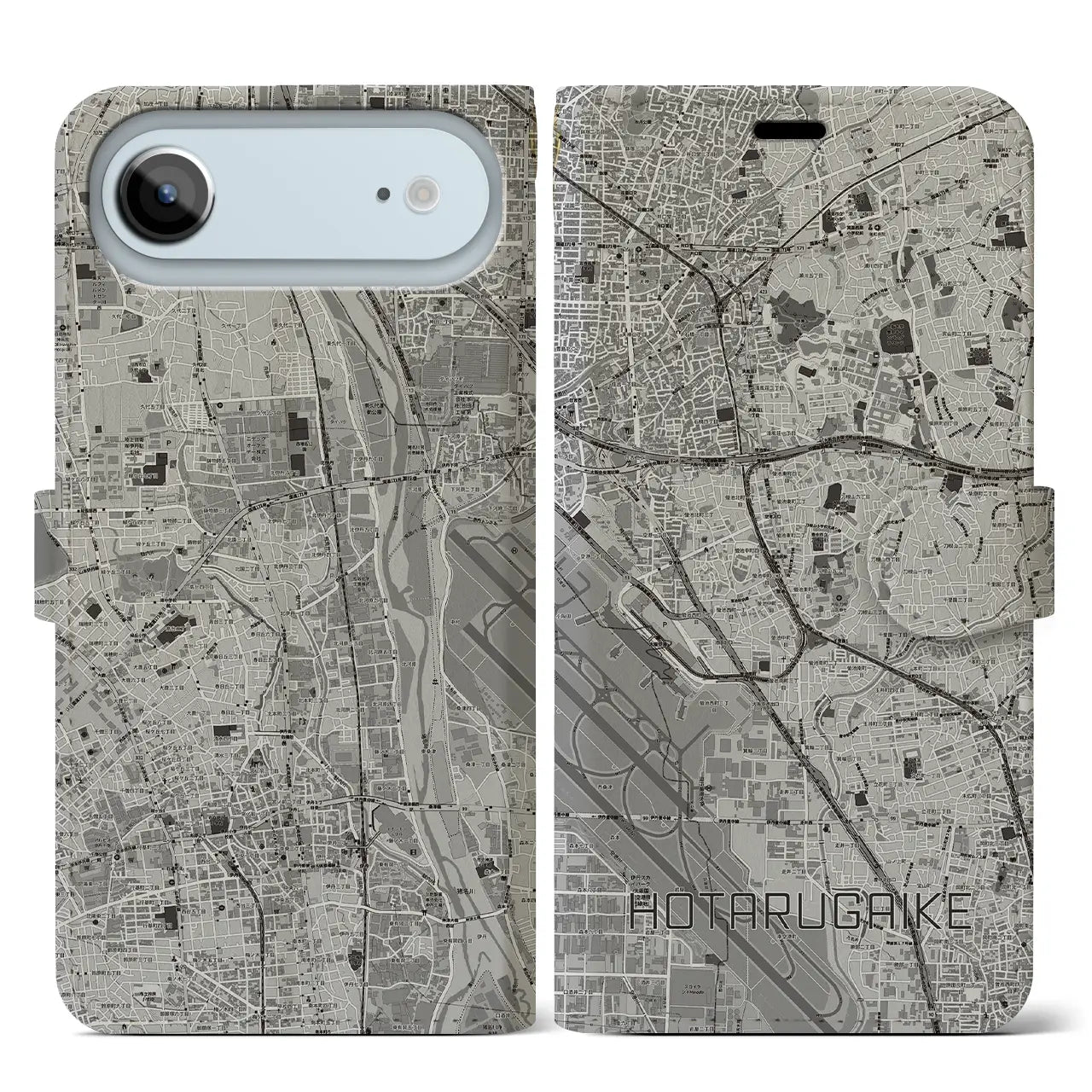 【蛍池(大阪府)】地図柄iPhoneケース(手帳タイプ)