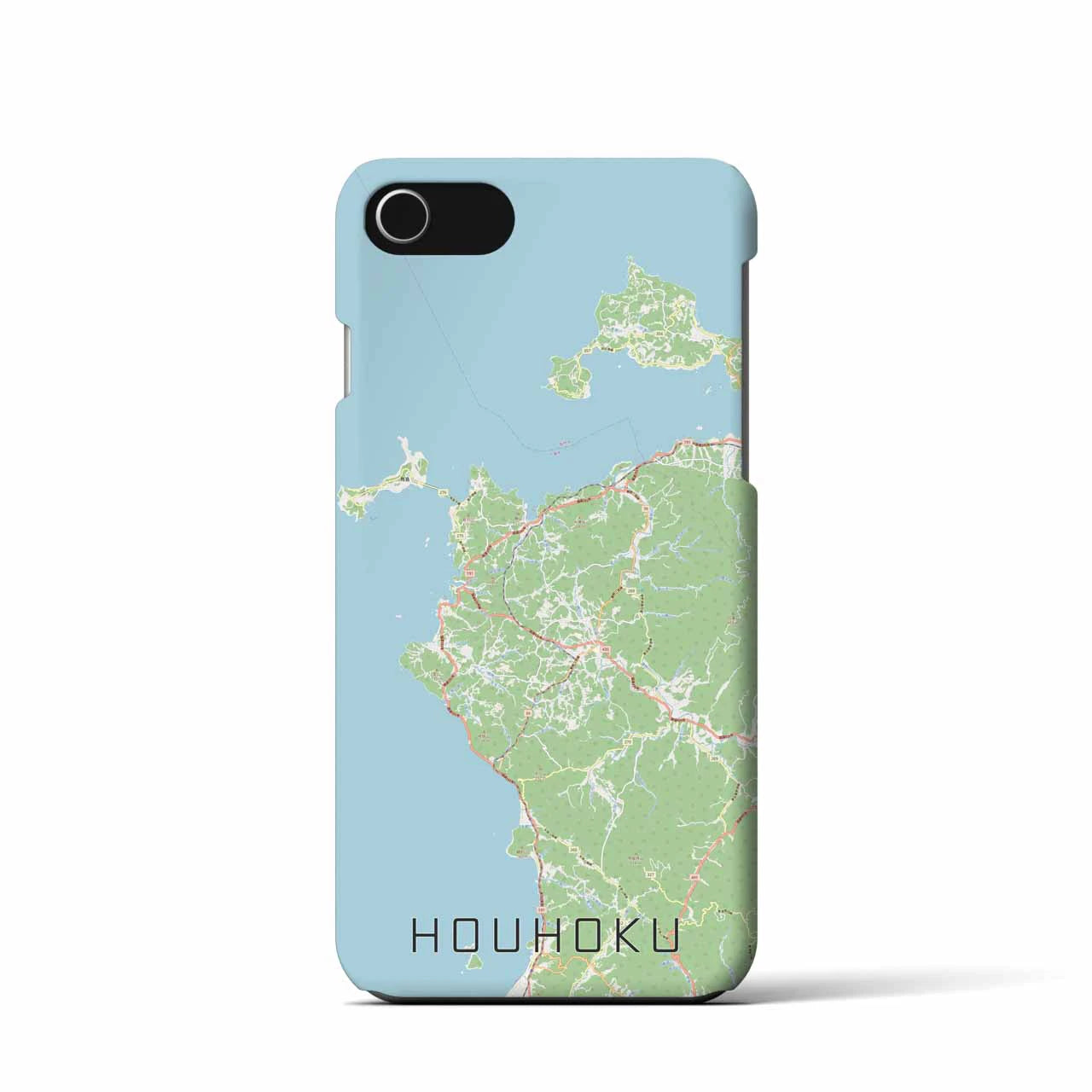 【豊北(山口県)】地図柄iPhoneケース(バックカバータイプ)ナチュラル・iPhone SE(第3 / 第2世代) / 8 / 7 / 6s / 6 用