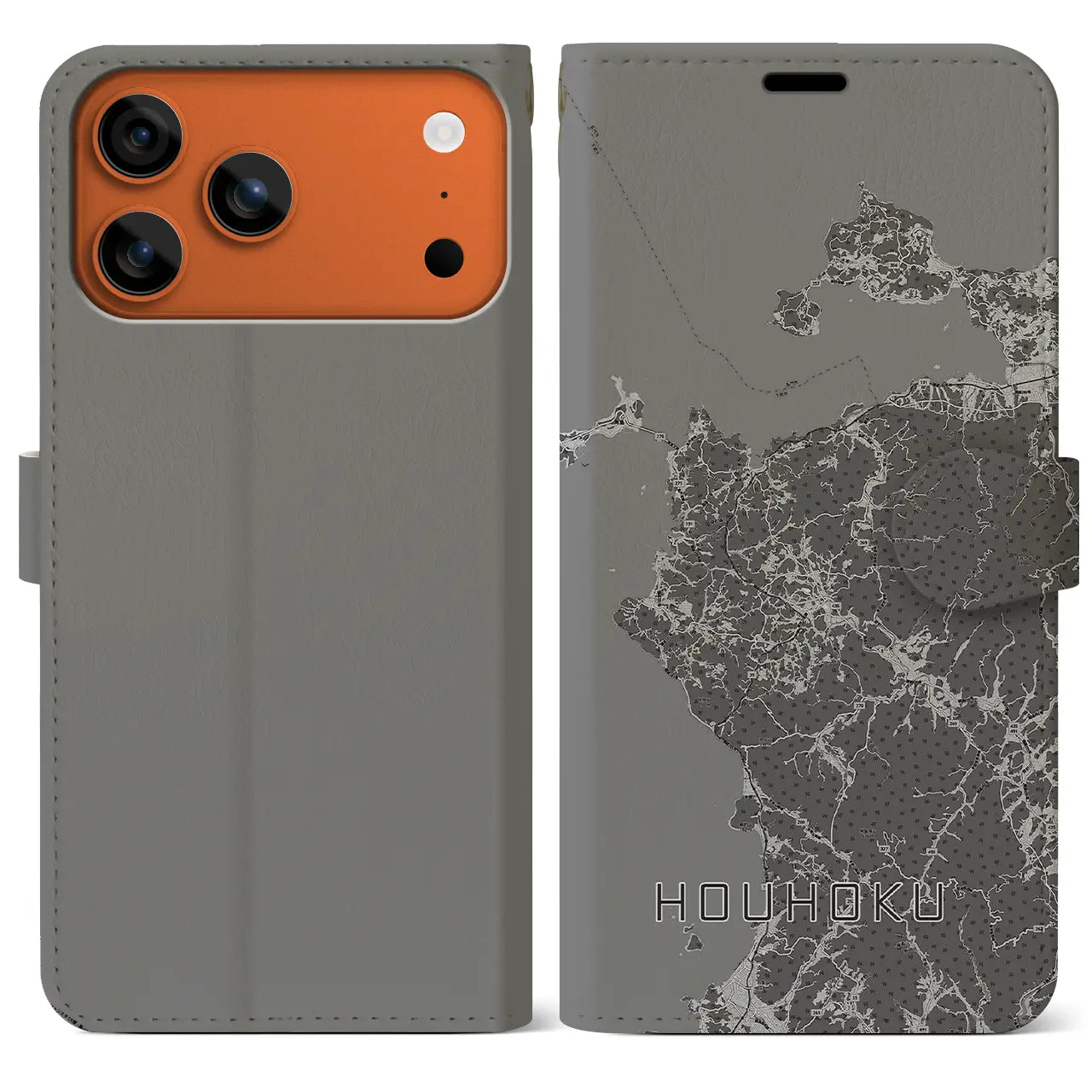 【豊北(山口県)】地図柄iPhoneケース(手帳タイプ)