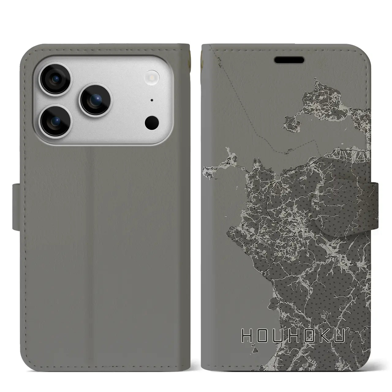 【豊北(山口県)】地図柄iPhoneケース(手帳タイプ)