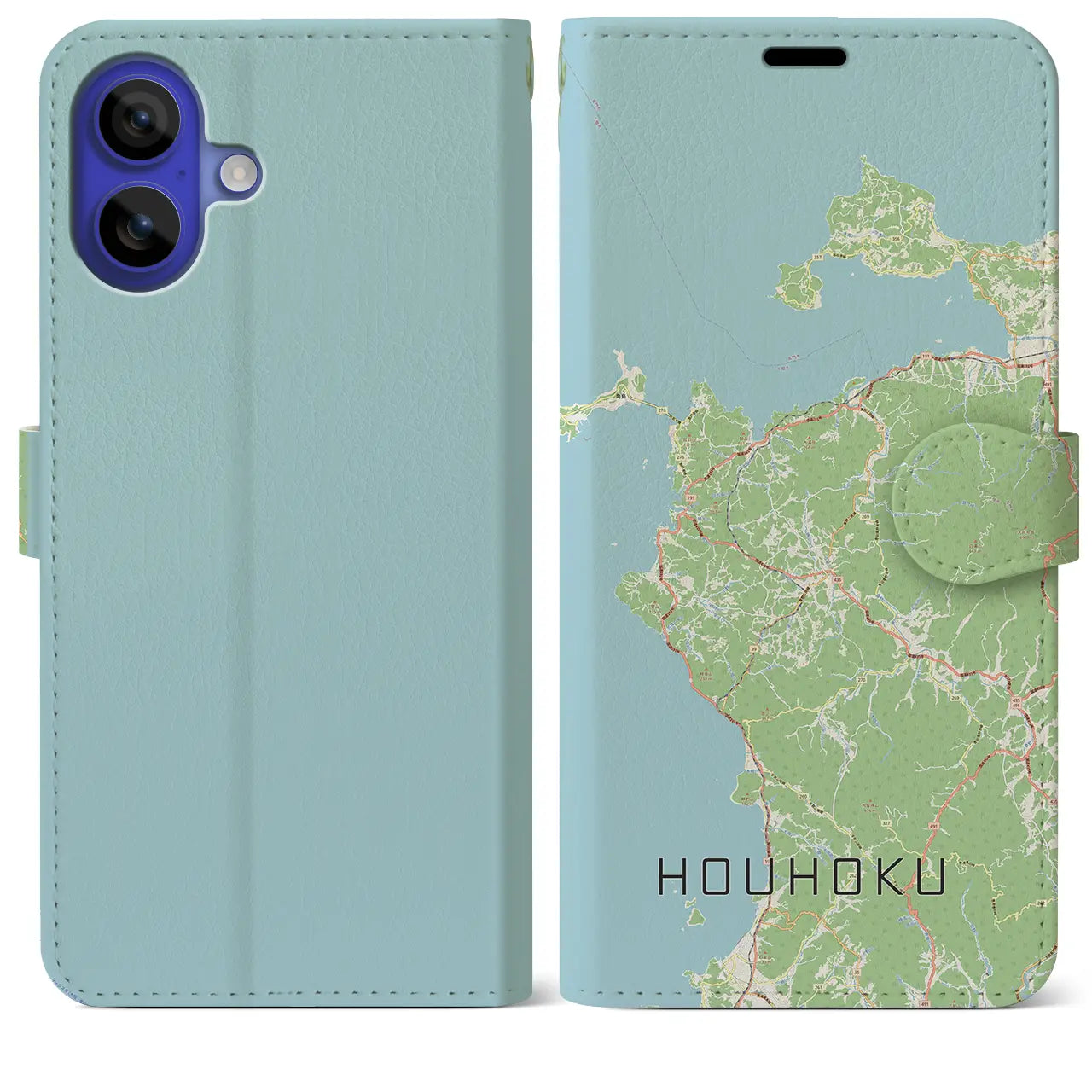 【豊北(山口県)】地図柄iPhoneケース(手帳タイプ)ナチュラル・iPhone 16 Pro Max 用