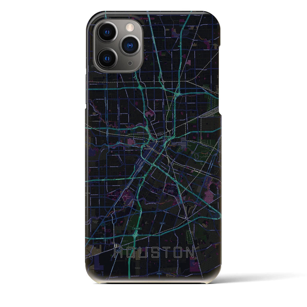 【ヒューストン(アメリカ)】地図柄iPhoneケース(バックカバータイプ)