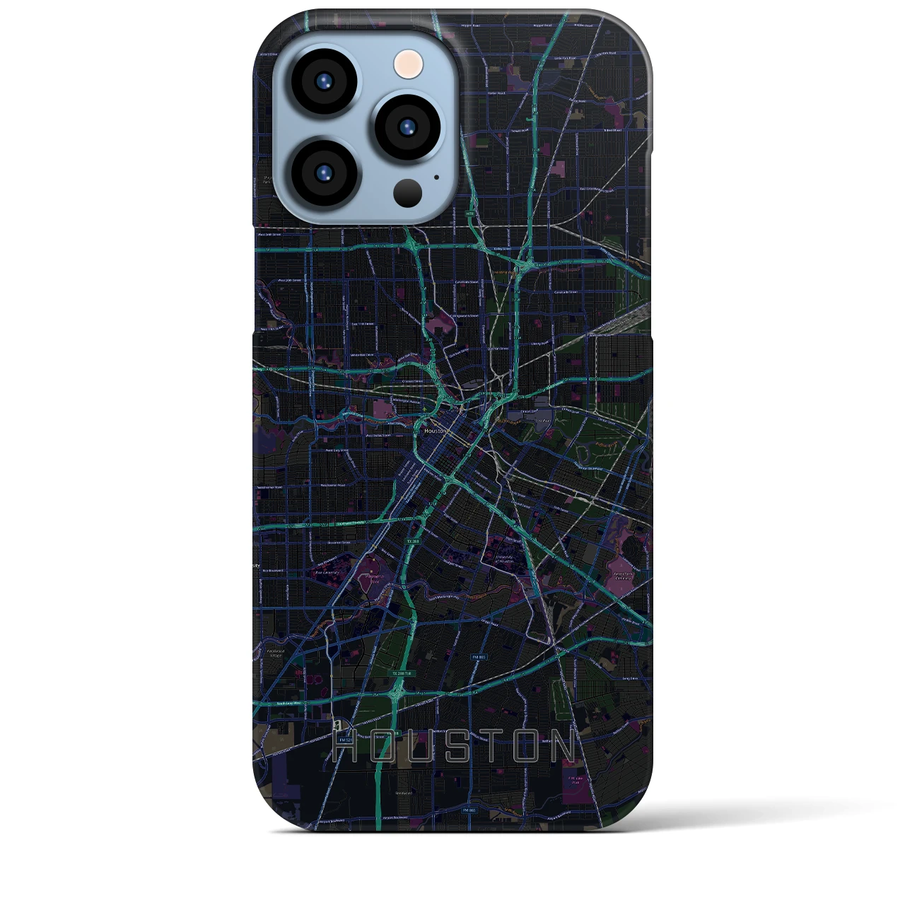 【ヒューストン(アメリカ)】地図柄iPhoneケース(バックカバータイプ)