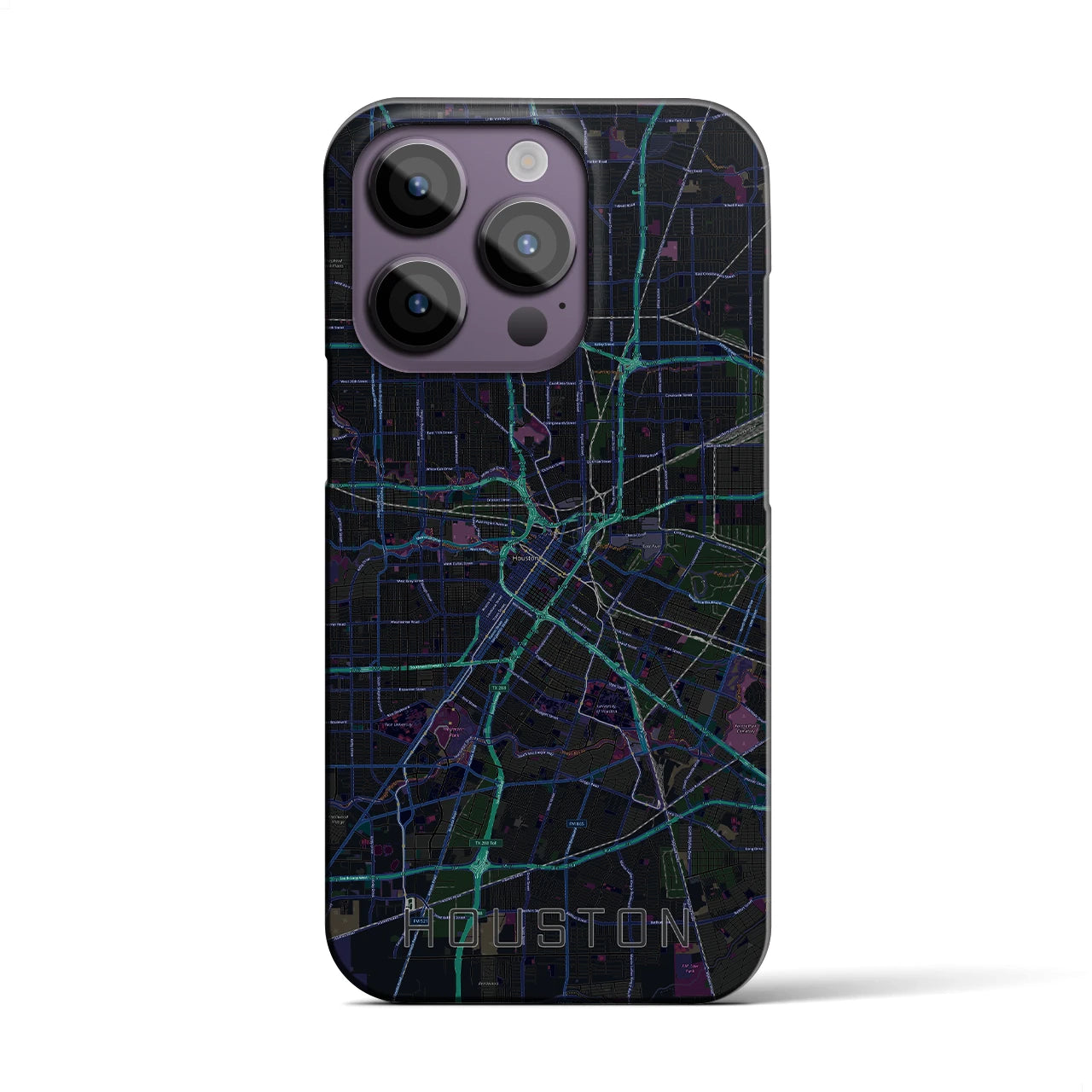 【ヒューストン(アメリカ)】地図柄iPhoneケース(バックカバータイプ)