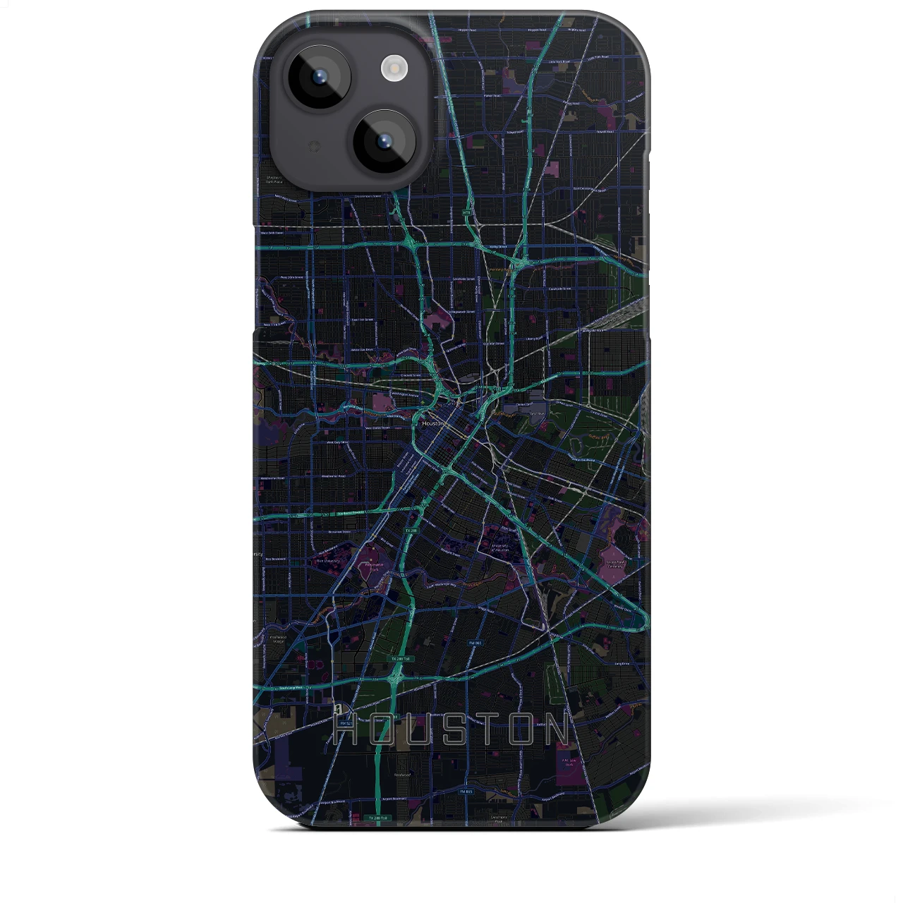 【ヒューストン(アメリカ)】地図柄iPhoneケース(バックカバータイプ)