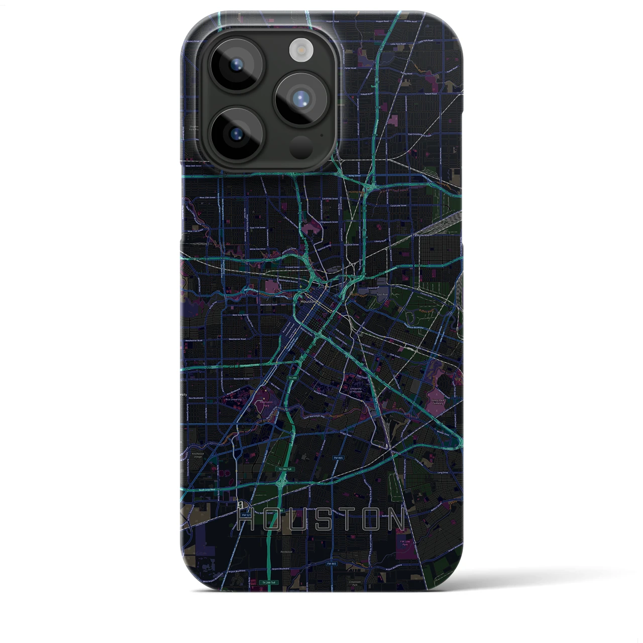 【ヒューストン(アメリカ)】地図柄iPhoneケース(バックカバータイプ)