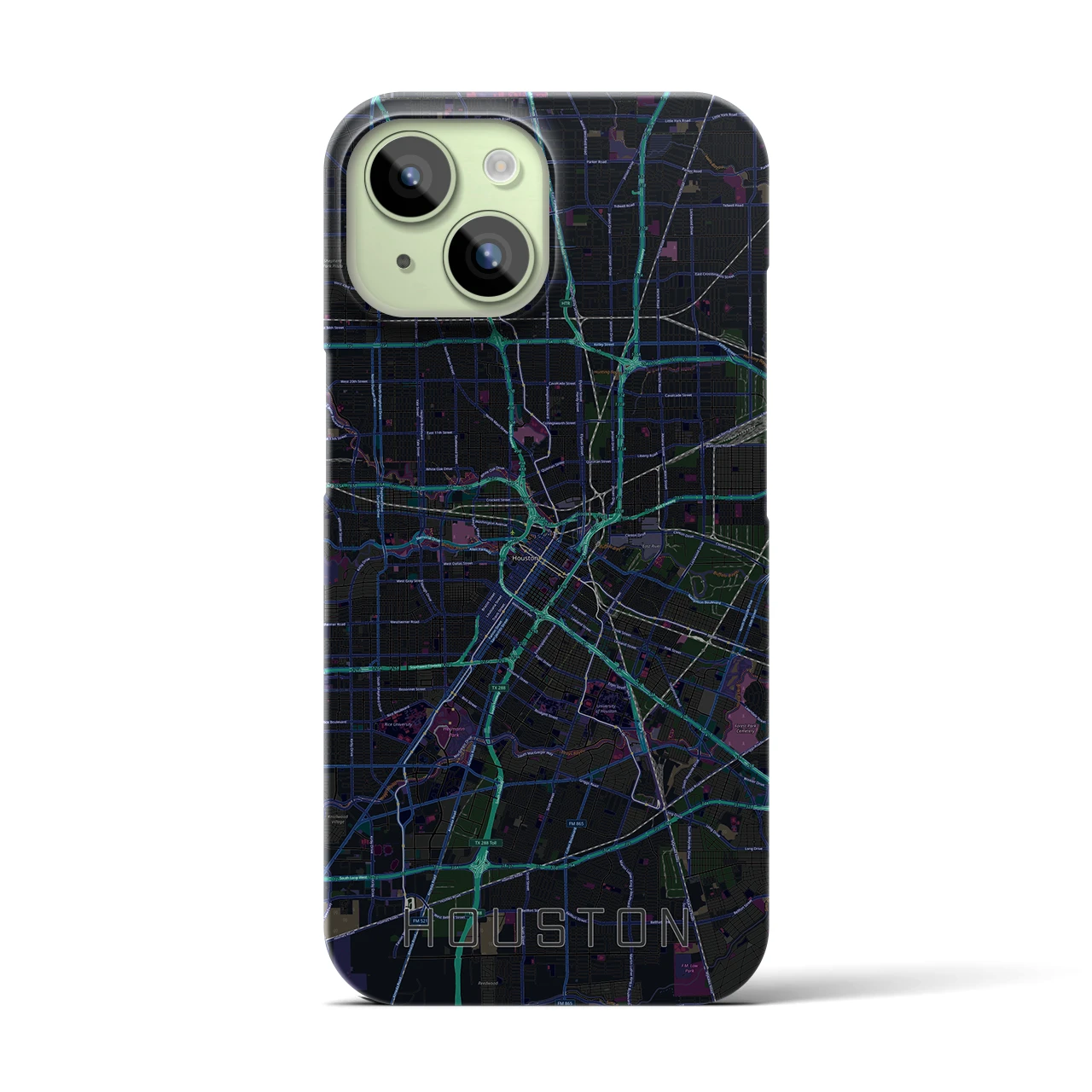 【ヒューストン(アメリカ)】地図柄iPhoneケース(バックカバータイプ)