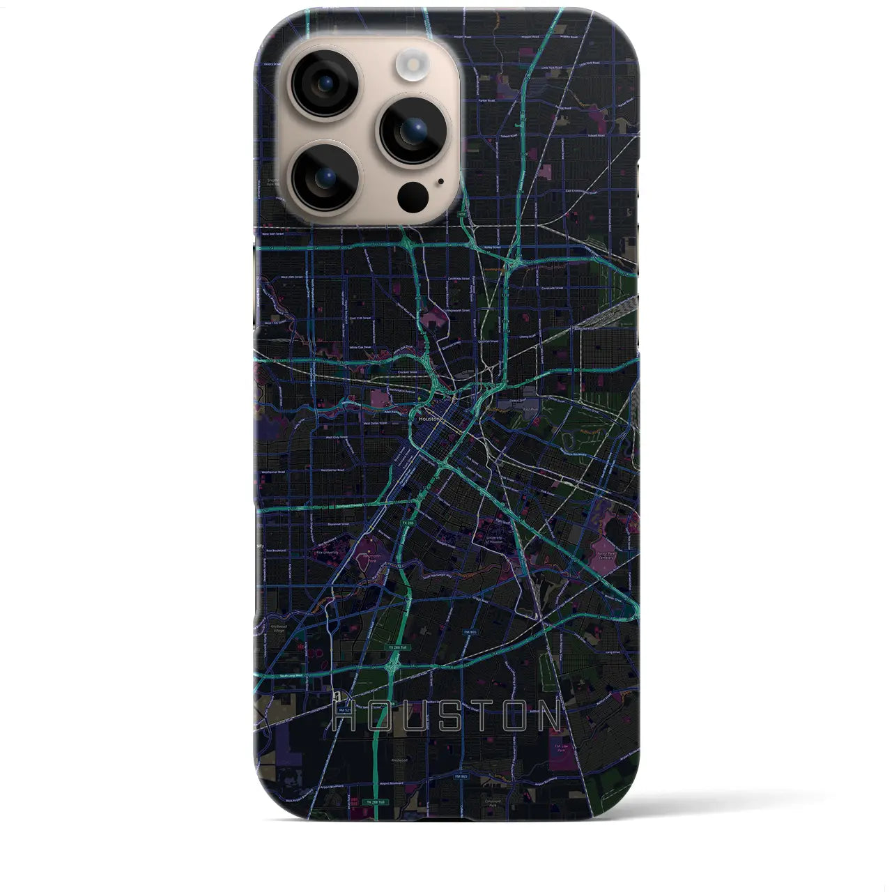 【ヒューストン(アメリカ)】地図柄iPhoneケース(バックカバータイプ)