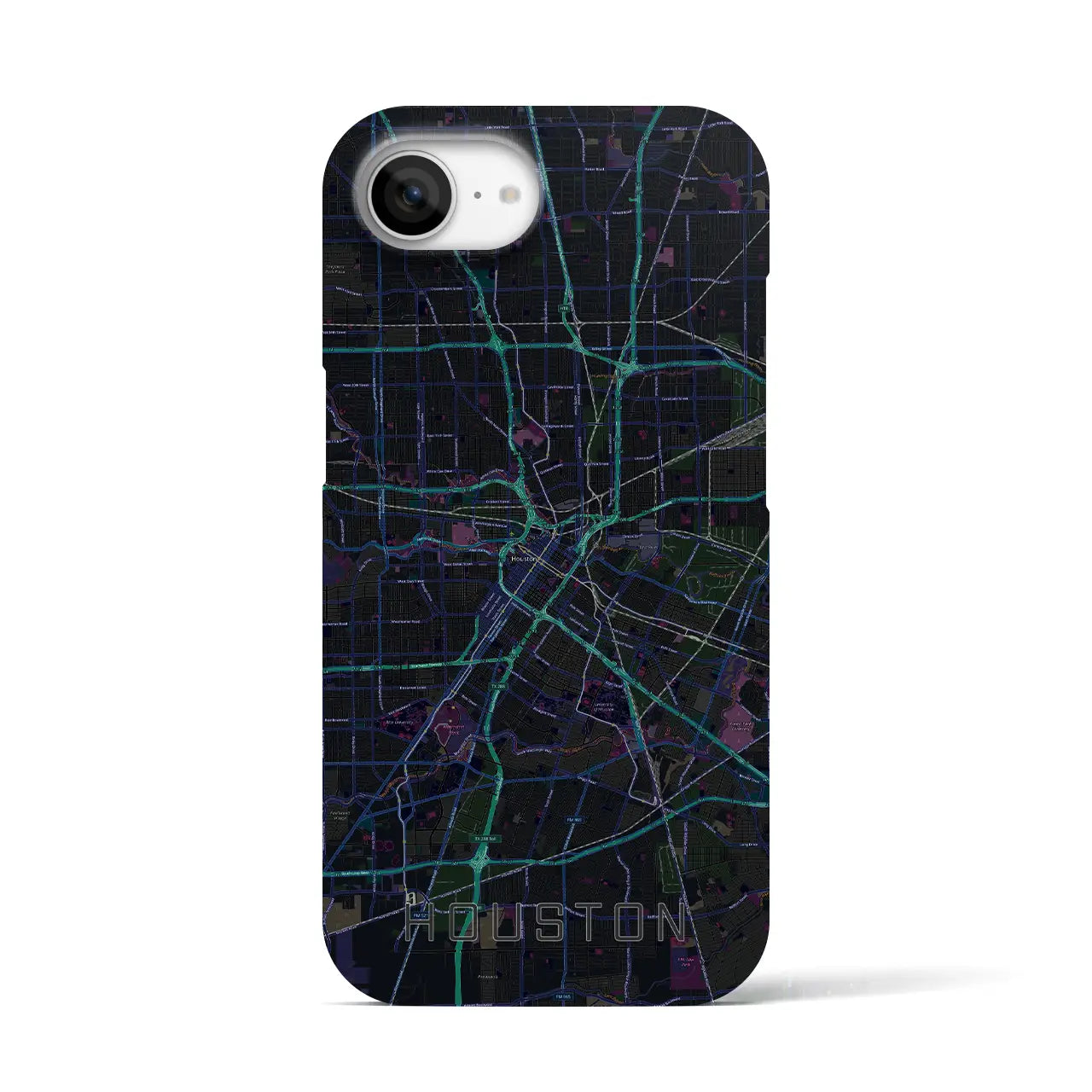 【ヒューストン(アメリカ)】地図柄iPhoneケース(バックカバータイプ)