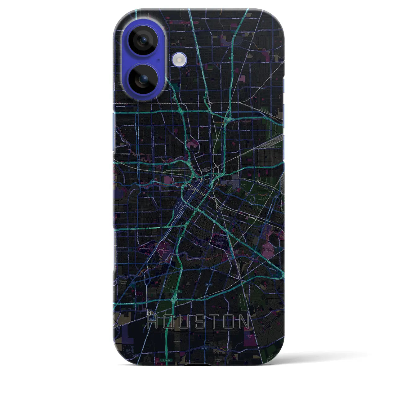 【ヒューストン(アメリカ)】地図柄iPhoneケース(バックカバータイプ)