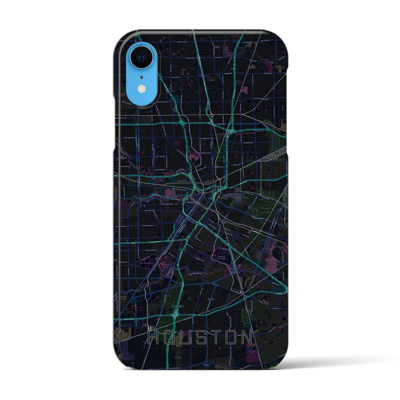 【ヒューストン(アメリカ)】地図柄iPhoneケース(バックカバータイプ)