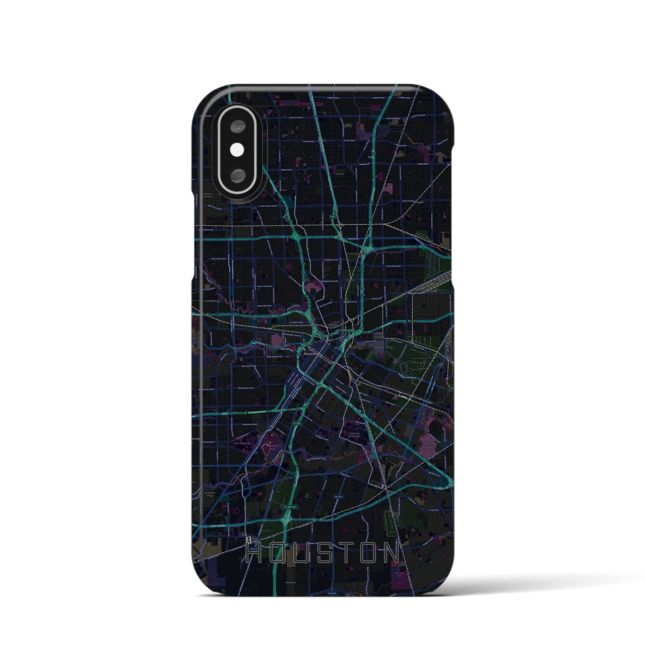 【ヒューストン(アメリカ)】地図柄iPhoneケース(バックカバータイプ)
