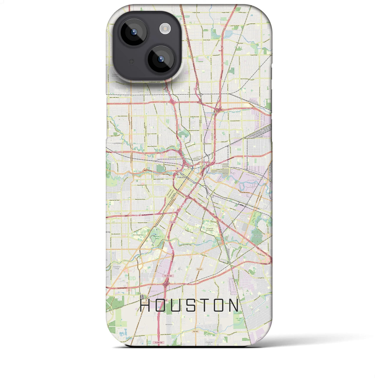 【ヒューストン(アメリカ)】地図柄iPhoneケース(バックカバータイプ)