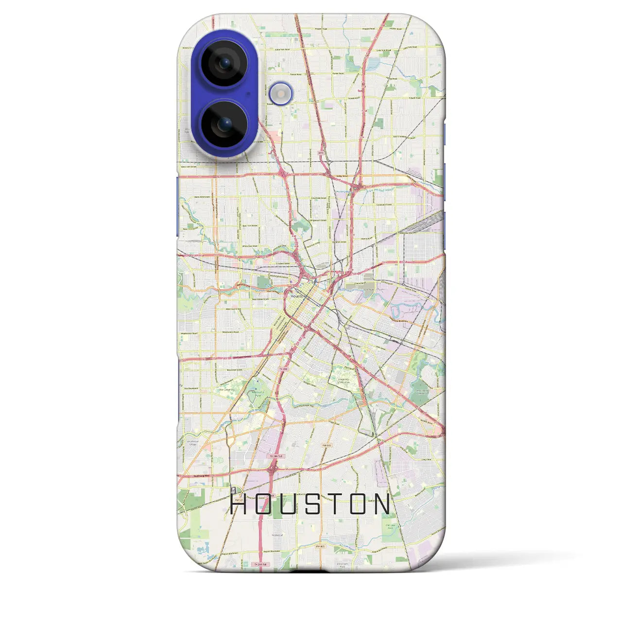 【ヒューストン(アメリカ)】地図柄iPhoneケース(バックカバータイプ)ナチュラル・iPhone 16 Pro Max 用