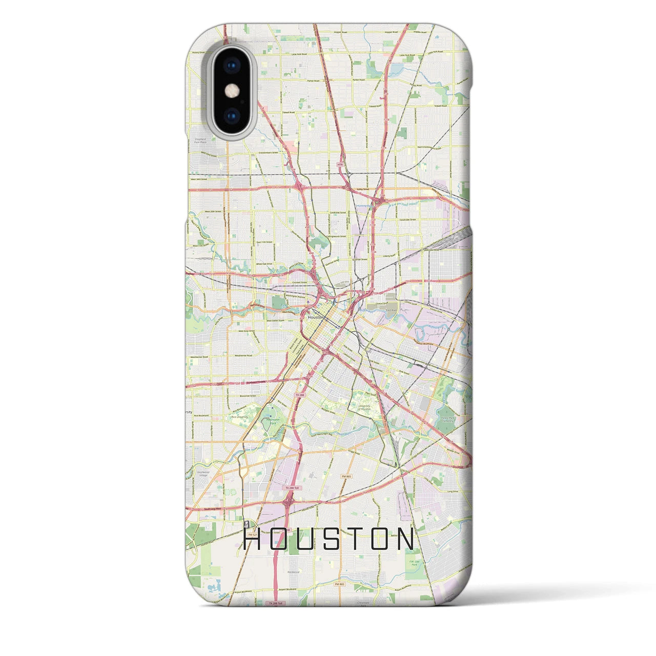 【ヒューストン(アメリカ)】地図柄iPhoneケース(バックカバータイプ)