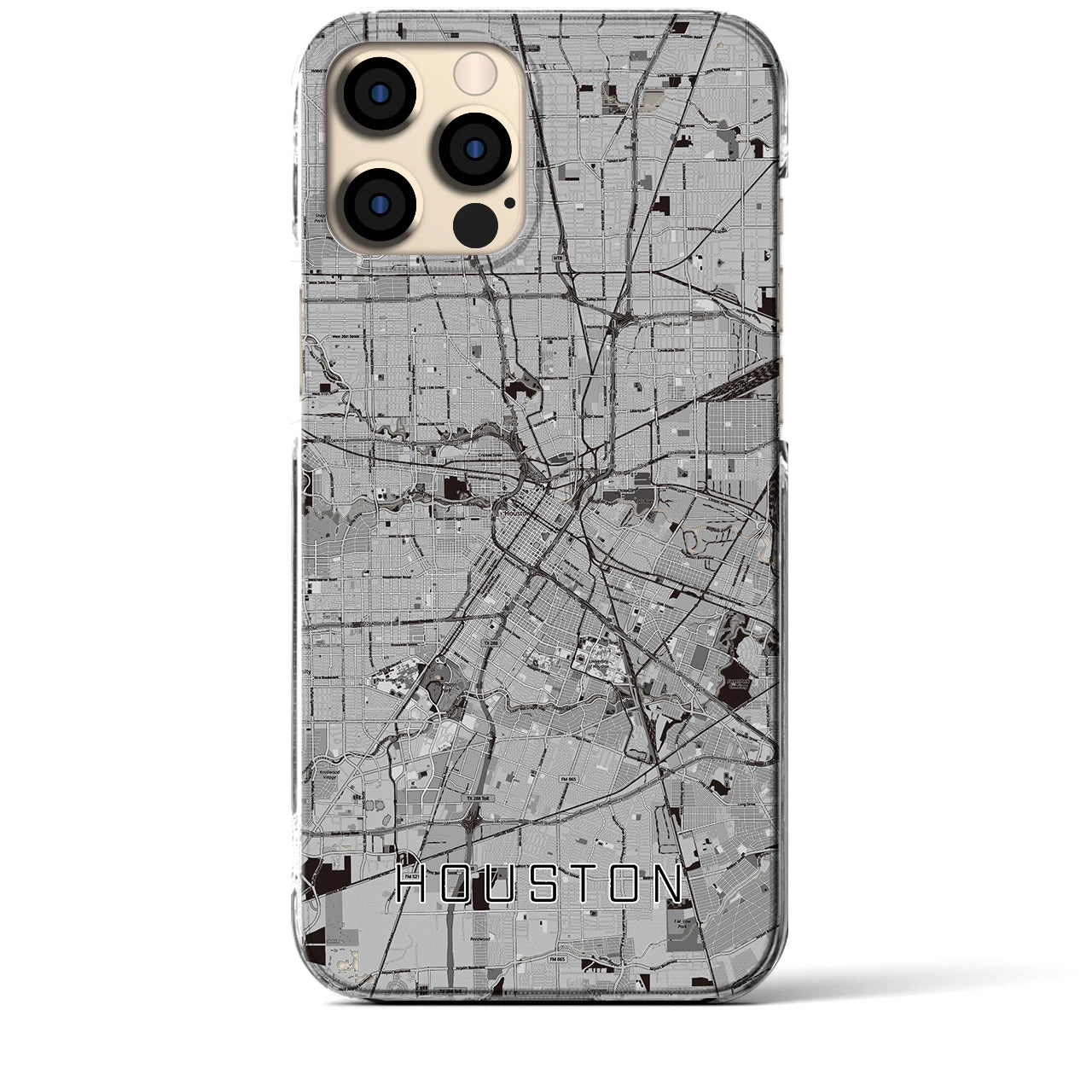 【ヒューストン(アメリカ)】地図柄iPhoneケース(クリアタイプ)