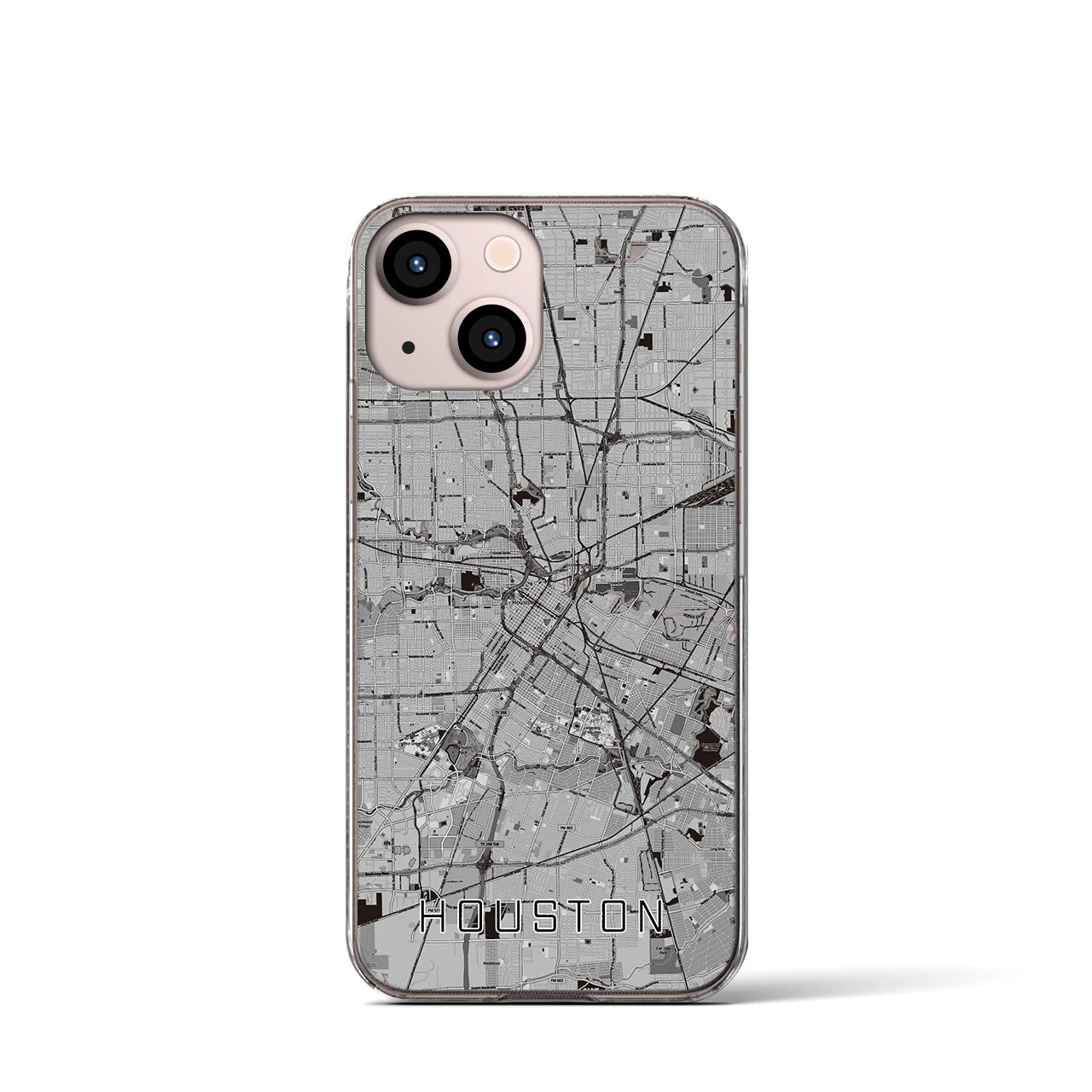 【ヒューストン(アメリカ)】地図柄iPhoneケース(クリアタイプ)