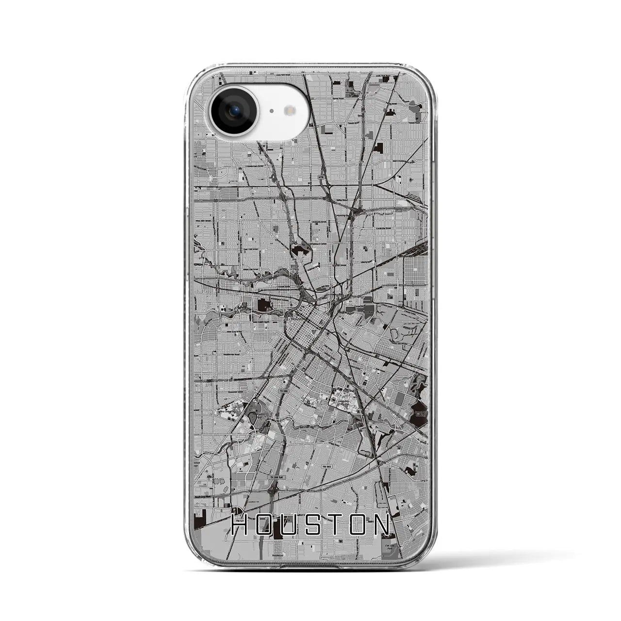【ヒューストン(アメリカ)】地図柄iPhoneケース(クリアタイプ)