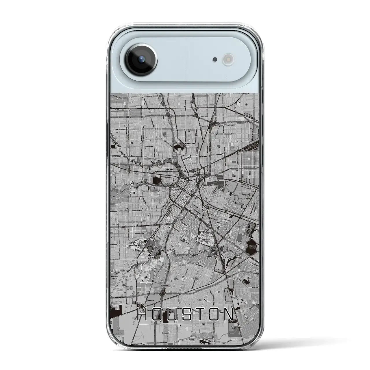 【ヒューストン(アメリカ)】地図柄iPhoneケース(クリアタイプ)