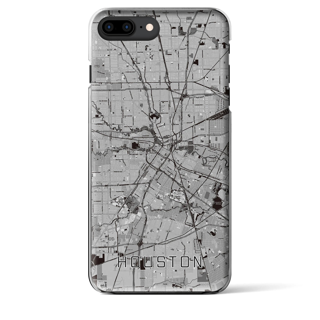 【ヒューストン(アメリカ)】地図柄iPhoneケース(クリアタイプ)