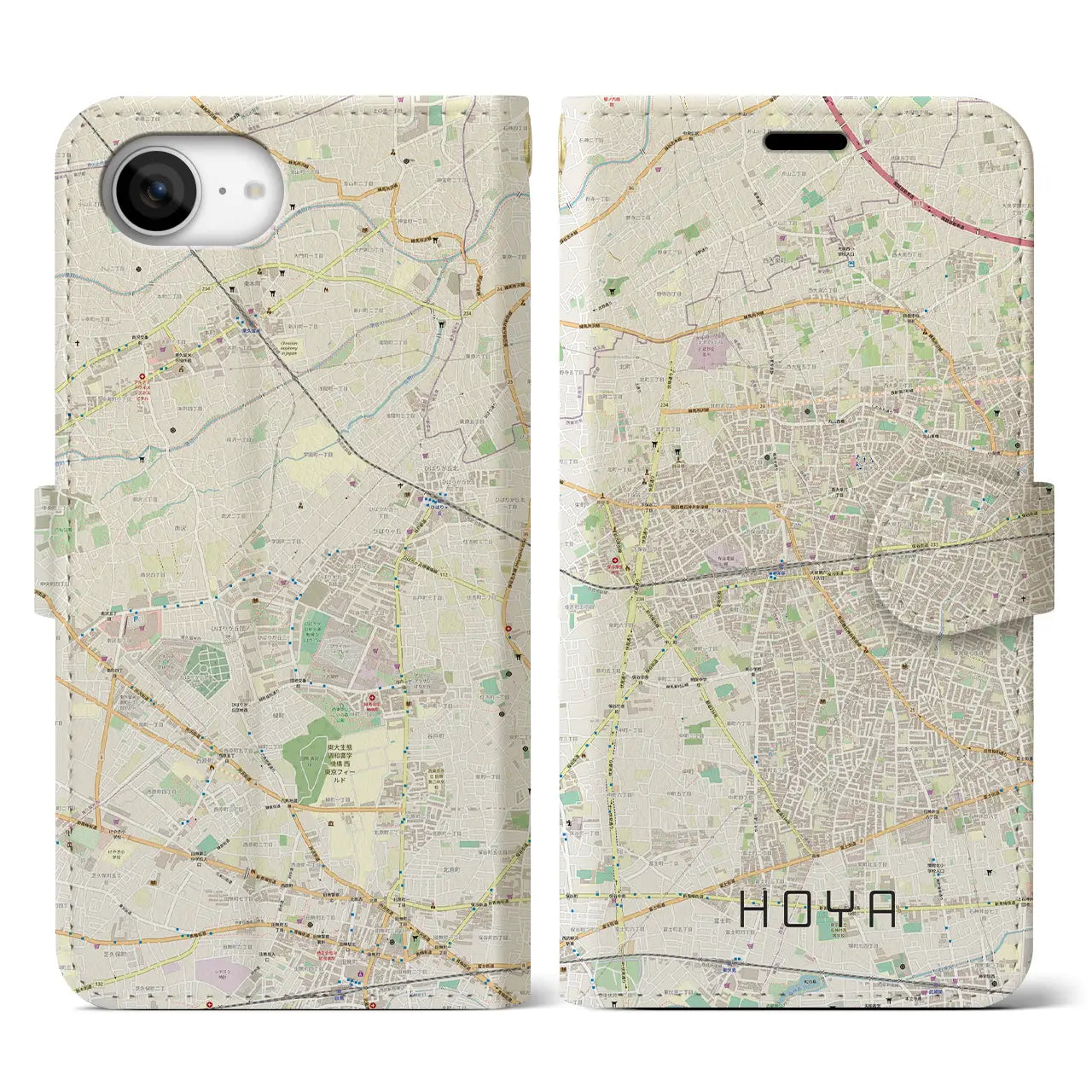 【保谷(東京都)】地図柄iPhoneケース(手帳タイプ)