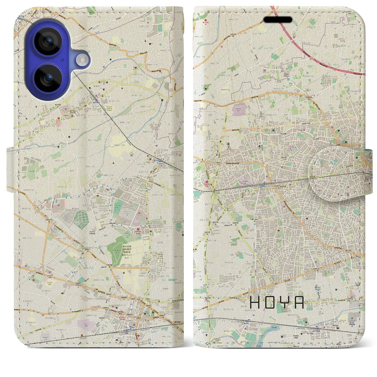 【保谷(東京都)】地図柄iPhoneケース(手帳タイプ)