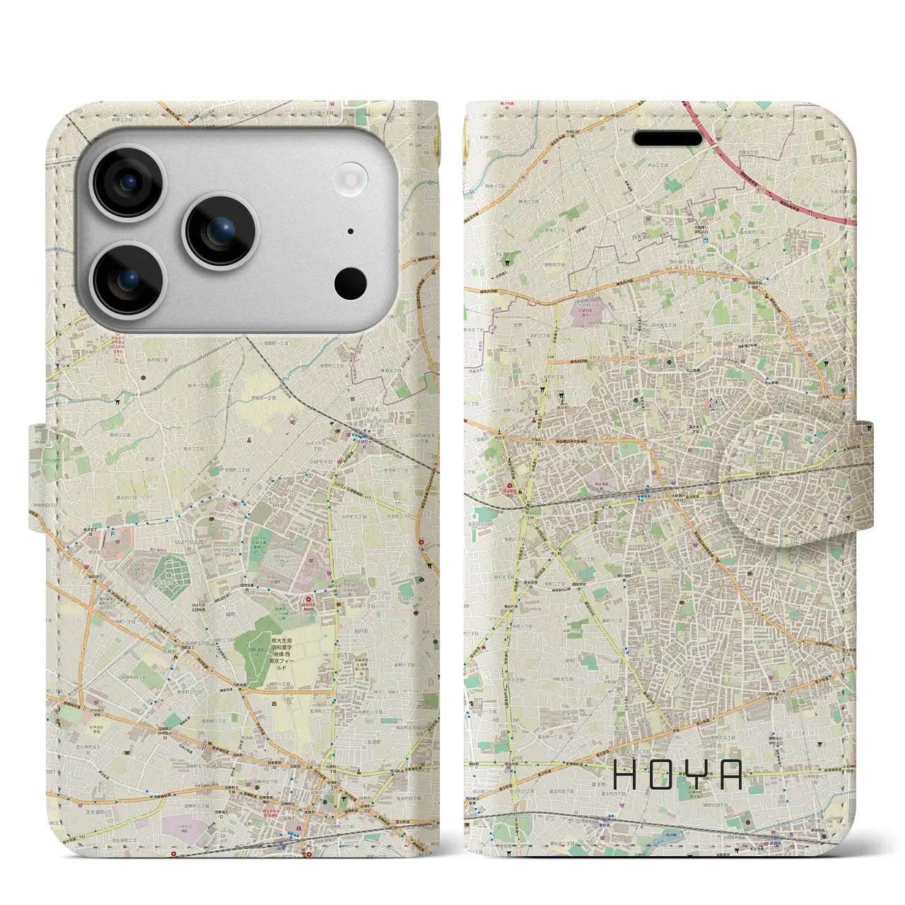 【保谷(東京都)】地図柄iPhoneケース(手帳タイプ)