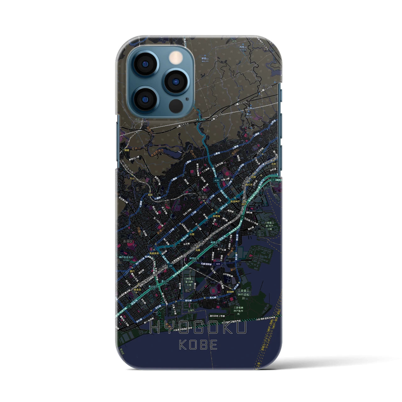 【兵庫区(神戸市)】地図柄iPhoneケース(バックカバータイプ)