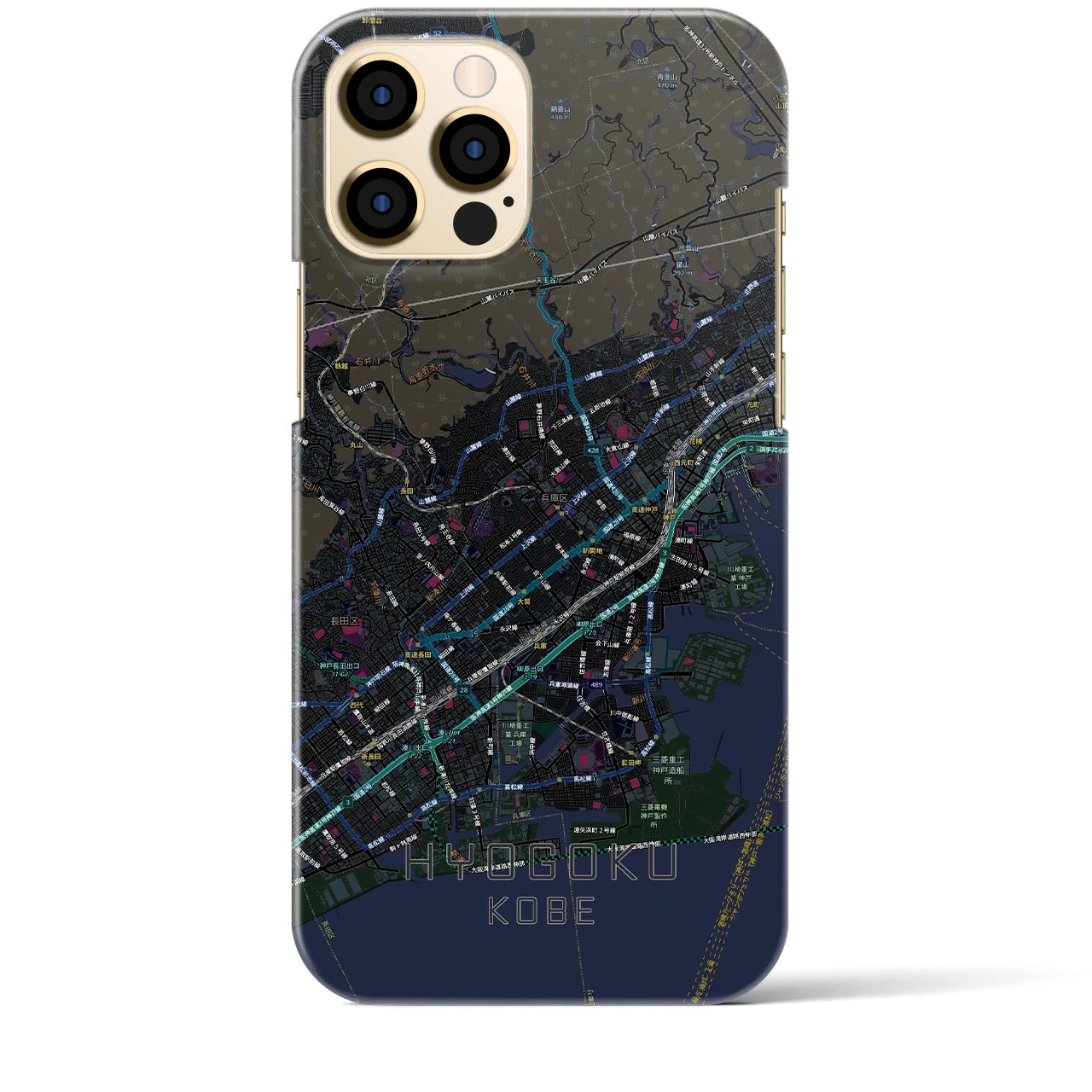 【兵庫区(神戸市)】地図柄iPhoneケース(バックカバータイプ)