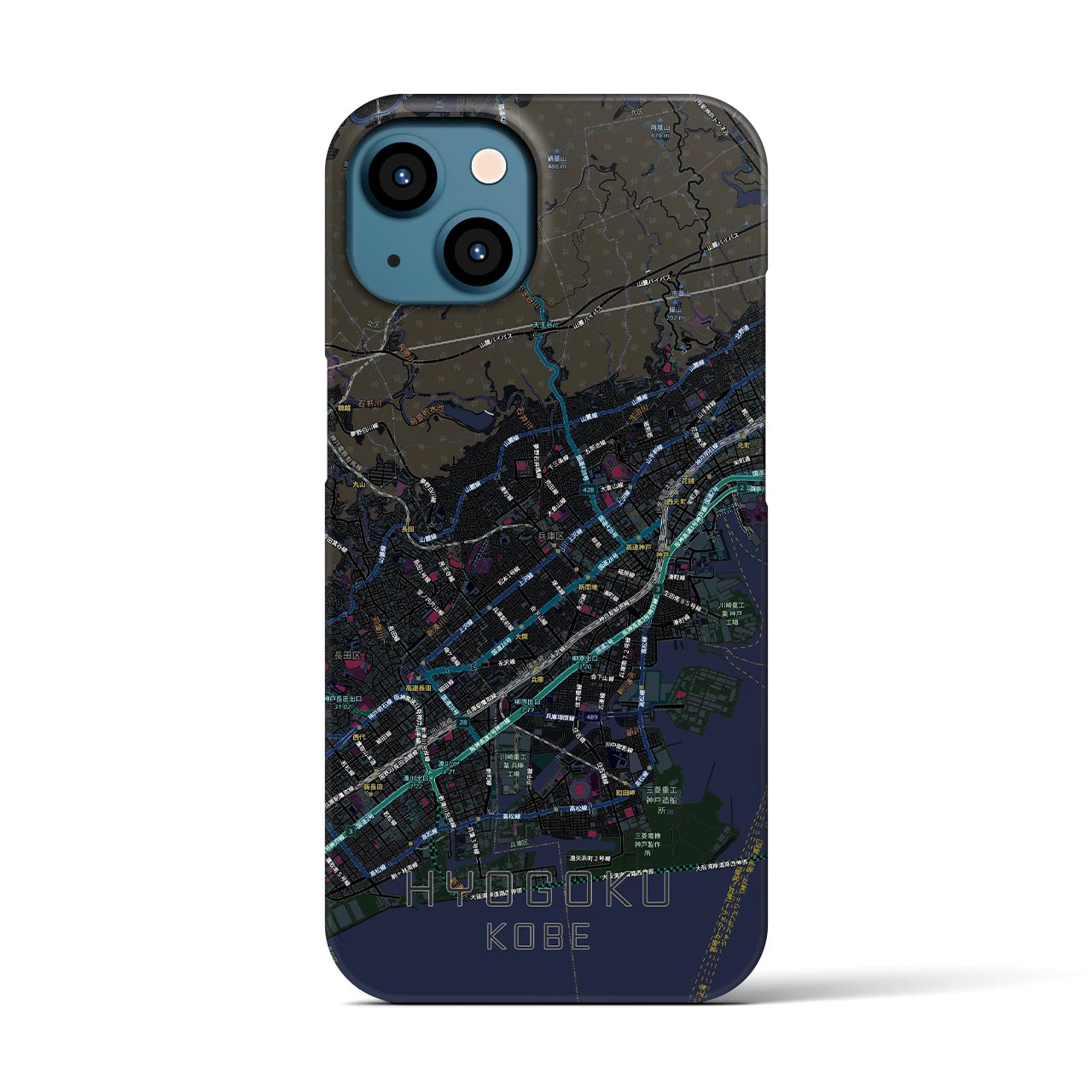 【兵庫区(神戸市)】地図柄iPhoneケース(バックカバータイプ)